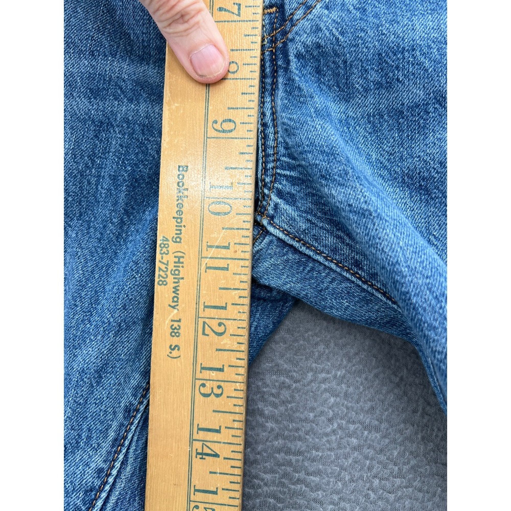 Levis 501 Original Fit Jeans Womens 32x32 Blue Distressed Button Fly Denim Pants - Picture 5 of 13